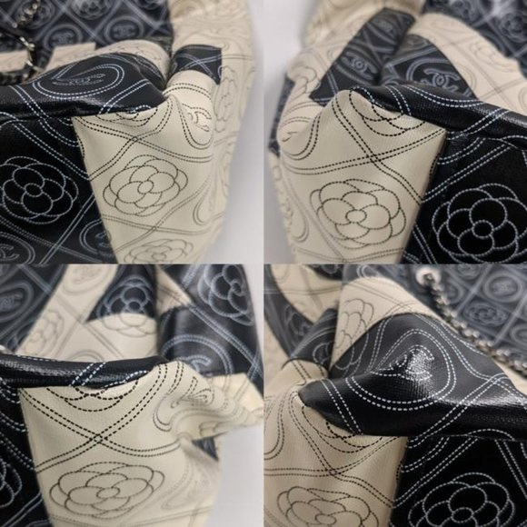 SOLD Chanel Camellia Large Black Deauville Tote - Picture 5 of 7